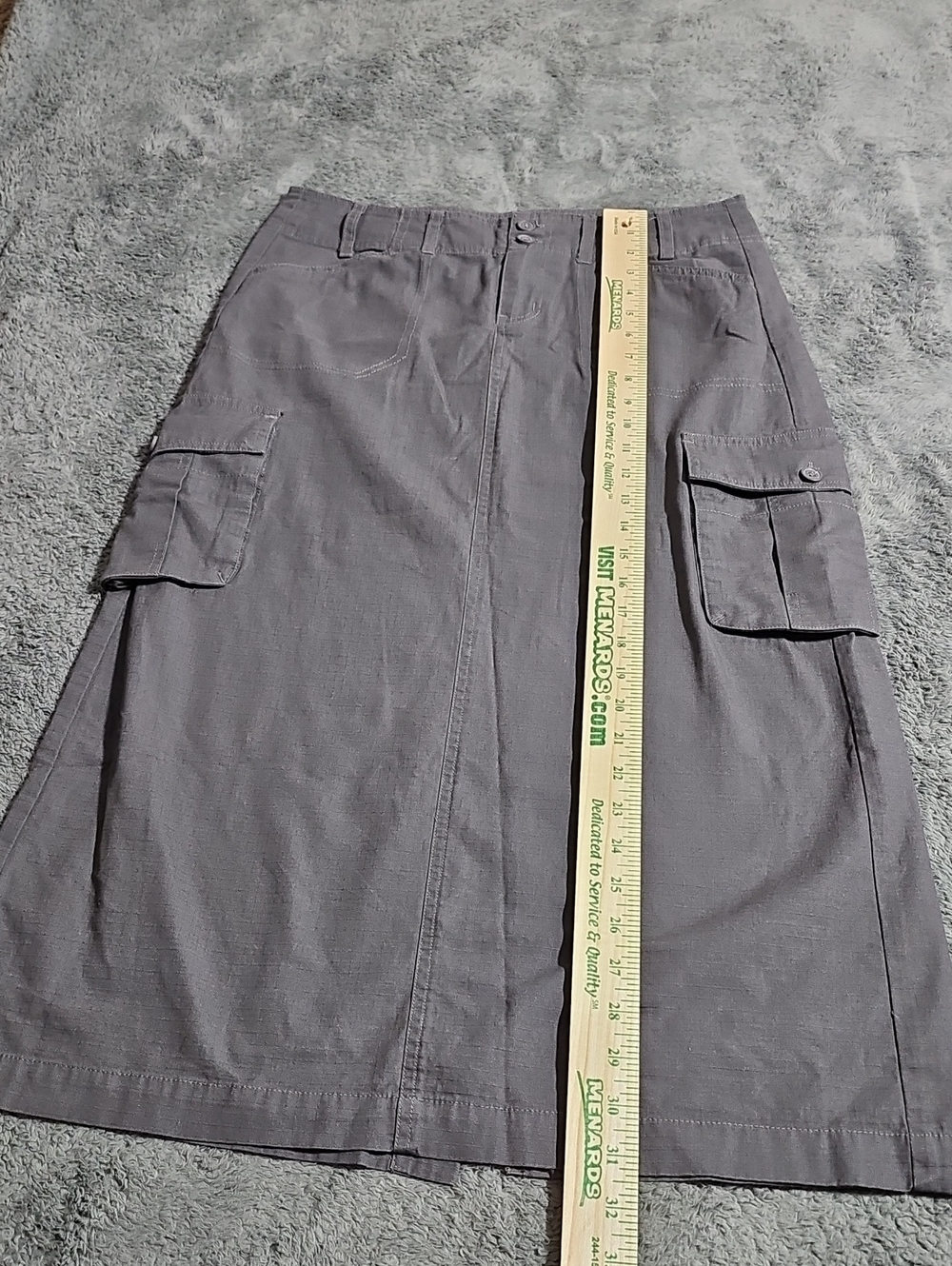 Brandy Melville Cargo Midi Skirt Charcoal Ripstop Utility Gorpcore Slit 30 Waist - Picture 4 of 8